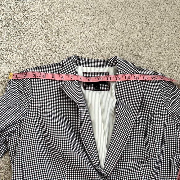 J. Navy and Burgundy Rhodes Micro Check Cotton Blazer, 0 - Picture 14 of 16